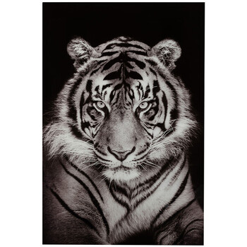 Maison & Déco Affiches / posters Jolipa Décoration murale tigre verre trempe noir blanc 150x100x2cm Noir et blanc