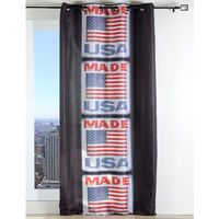 Maison & Déco Rideaux / stores Stof Un panneau de voilage à oeillets Made USA Noir