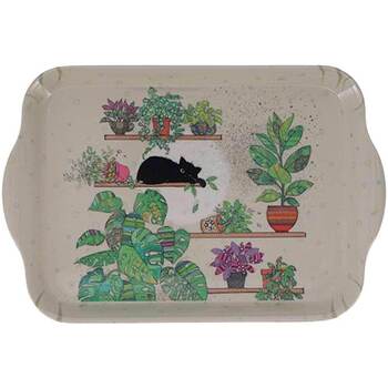 Maison & Déco Vides poches Kiub Mini plateau vide poche rectangulaire chaton et plantes Beige