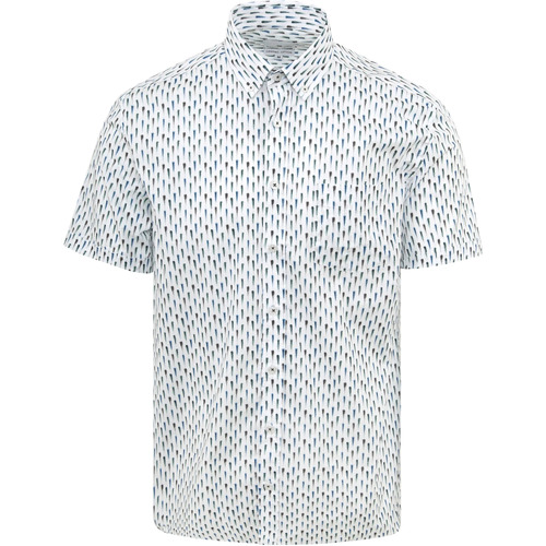 Vêtements Homme Chemises manches longues State Of Art Chemise à Manches Courtes Imprimée en Blanc Blanc
