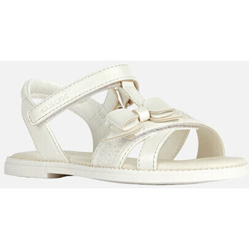 Chaussures Fille D Brionia High Geox JR SANDAL KARLY Blanc