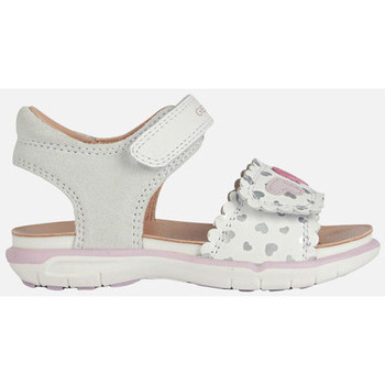 Chaussures Fille Sandales et Nu-pieds Geox B SANDAL DELHI GIRL blanc/rose