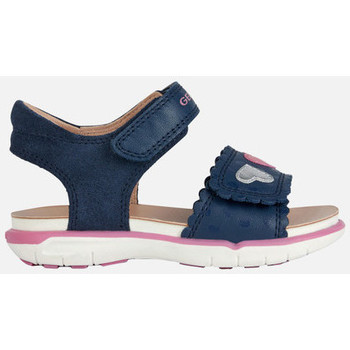 Chaussures Fille Sandales et Nu-pieds Geox B SANDAL DELHI GIRL bleu aviateur/fuchsia