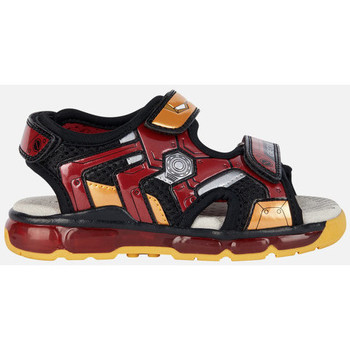 Chaussures Garçon Baskets mode Geox JR SANDAL ANDROID noir/rouge