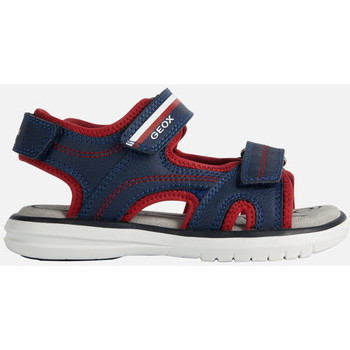 Chaussures Garçon Sandales et Nu-pieds Geox J SANDAL MARATEA BOY bleu marine/rouge