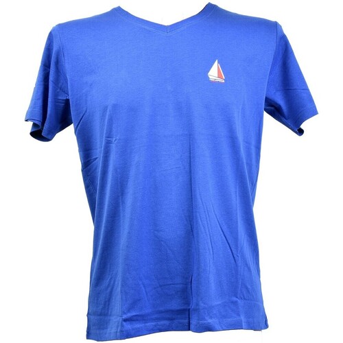Vêtements Homme T-shirts & Polos Ted Lapidus TAYEB Col V Bleu Bleu