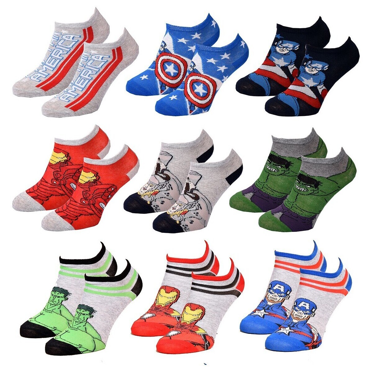 Sous-vêtements Garçon Chaussettes Marvel AVENGERS Pack de 9 Paires Sneaker SURPRISE Multicolore