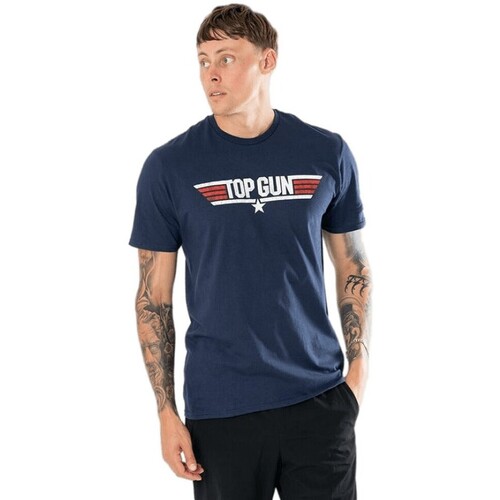 Vêtements T-shirts manches longues Top Gun BN4614 Bleu