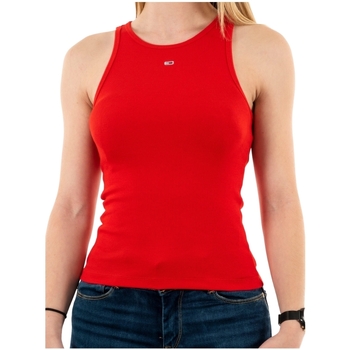 Vêtements Femme T-shirts & Polos Tommy Jeans Debardeur moulant  Ref 59346 XNL Rouge Rouge
