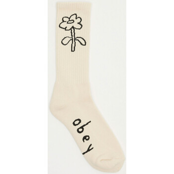 Sous-vêtements Homme Chaussettes Obey spring flower socks Blanc