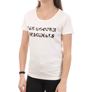 Vêtements Femme T-shirts Comes manches plaid Lee Cooper LEE-010698 Blanc