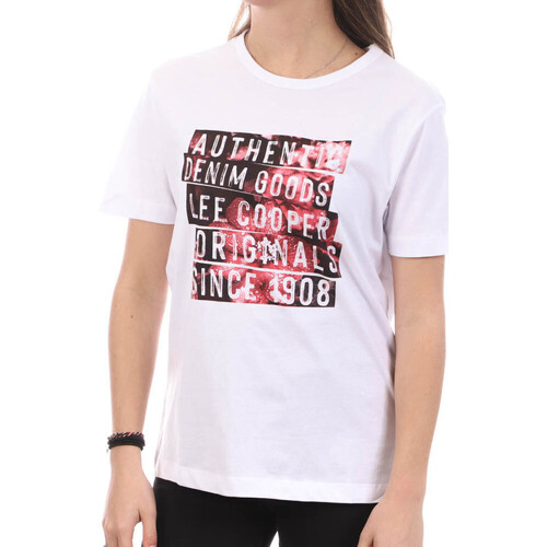 Vêtements Femme T-shirts Comes manches plaid Lee Cooper LEE-010691 Blanc