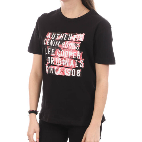 Vêtements Femme T-shirts Comes manches plaid Lee Cooper LEE-010691 Noir