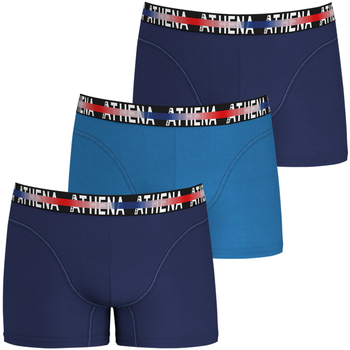 Sous-vêtements Homme Boxers Athena Boxers coton fermé, Lot de 3 Bleu