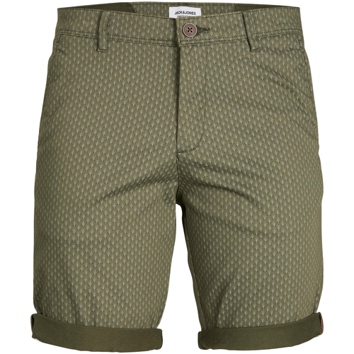 Vêtements Homme Shorts DRESS / Bermudas Jack & Jones Short coton droit BOWIE Kaki