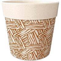 LA MODE RESPONSABLE Vases / caches pots d'intérieur Sud Trading Mini cache Pot beige et ocre Bambou 6 cm Beige