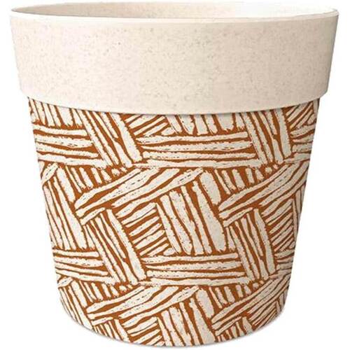 Taies doreillers / traversins Vases / caches pots d'intérieur Sud Trading Mini cache Pot beige et ocre Bambou 6 cm Beige