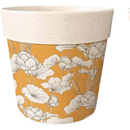 Maison & Déco Vases / caches pots d'intérieur Sud Trading Mini cache Pot jaune Bambou 6 cm Beige