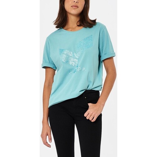 Vêtements Femme T-shirts manches courtes Kaporal - T-shirt manches courtes - turquoise Bleu