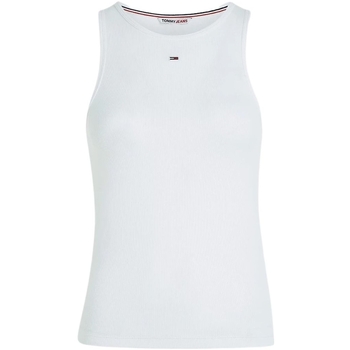 Vêtements Femme T-shirts & Polos Tommy Jeans Debardeur moulant  Ref 59356 YBR Blanc Blanc