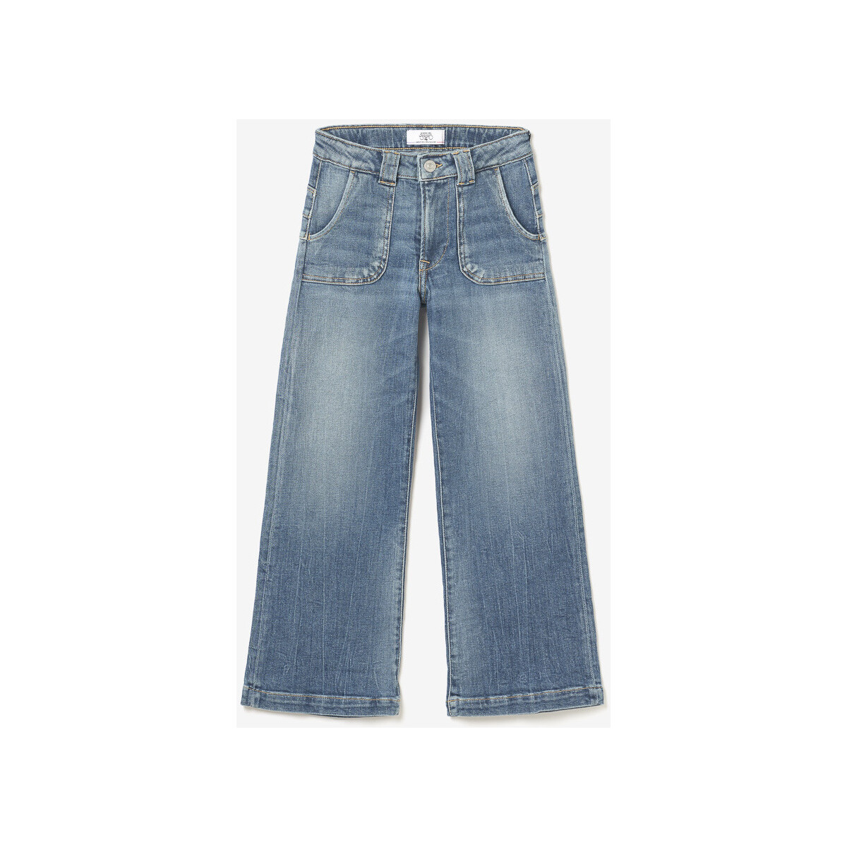Vêtements Fille Jeans paperbag waist pleated shorts Pagge pulp flare taille haute jeans bleu Bleu