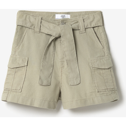 Vêtements Fille Shorts / Bermudas NEWLIFE - JE VENDS Short taille haute kally kaki clair Blanc