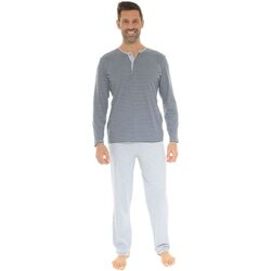 Vêtements Homme Pyjamas / Chemises de nuit Christian Cane PYJAMA LONG BLEU WILFRID Bleu