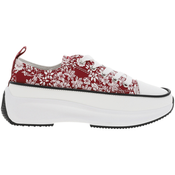 Chaussures Femme Baskets mode Top 3 Shoes Chunky toile Rouge
