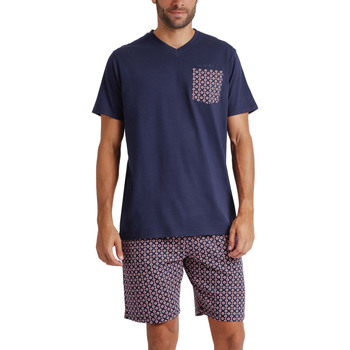 Vêtements Homme Pyjamas / Chemises de nuit Admas Pyjama short t-shirt Panot Antonio Miro Bleu Marine