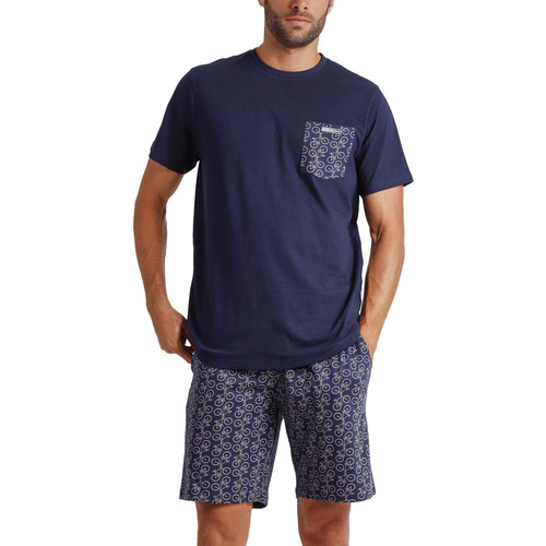 Vêtements Homme Pyjamas / Chemises de nuit Admas Pyjama short t-shirt med Bikely Antonio Miro Bleu