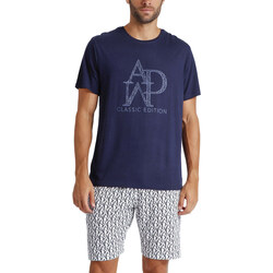 Vêtements Homme Pyjamas / Chemises de nuit Admas Pyjama short t-shirt Logo Soft Bleu