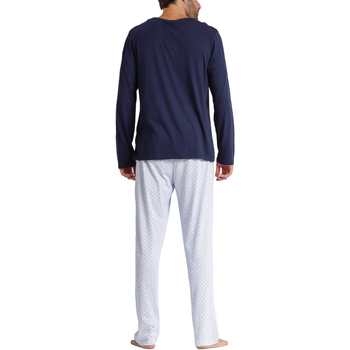 Admas Pyjama pantalon top manches longues Stripes And Dots Bleu