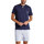 Vêtements Homme SikSilk Muscle-fit fitness T-shirt met contrasterende hals in marineblauw Pyjama short t-shirt Stripes And Dots Bleu