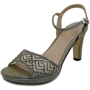 Menbur Femme Chaussures, Sandales Bijoux, Glitter Tissu-23683 Argenté