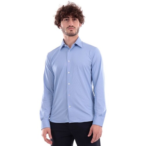 Vêtements Homme Chemises manches longues Sacs à maincci Designs S23183 Bleu