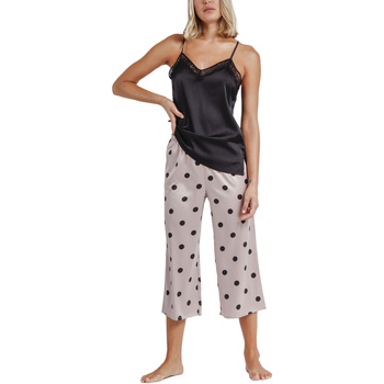Vêtements Femme Pyjamas / Chemises de nuit Admas Pyjama tenue d'intérieur pantalon palazzo caraco Elegant Dots Noir