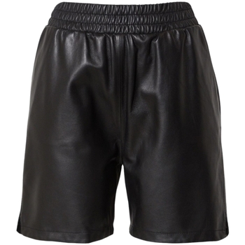pantalon oakwood  short en cuir  foly ref 59629 noir 