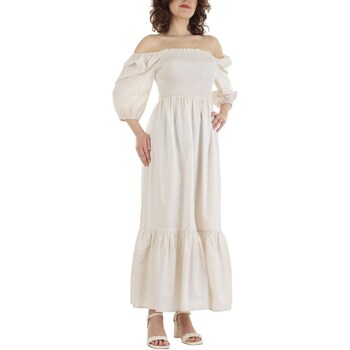 Vêtements Femme Robes longues Yes Zee A442-HP00 Blanc