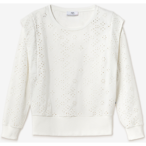 Vêtements Femme Sweats Echarpes / Etoles / Foulardsises Sweat plume ajouré blanc Blanc