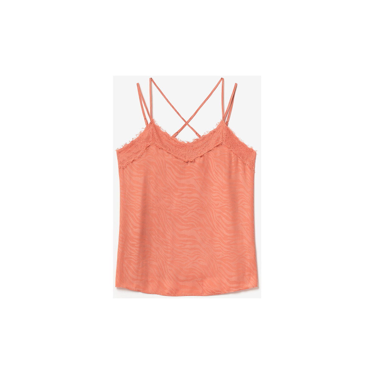 Vêtements Femme Débardeurs / T-shirts sans manche Le Temps des Cerises Caraco ayek en jacquard orange corail Rose
