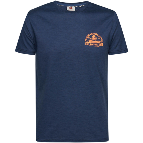 Vêtements Homme Burberry detachable sleeve reversible logo graphic jacket Petrol Industries T-shirt imprimé dos Bleu