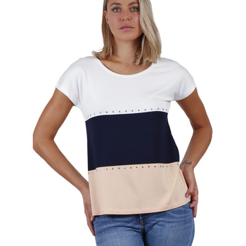 Vêtements Femme Tops / Blouses Admas T-shirt manches courtes Tricolor Blanc