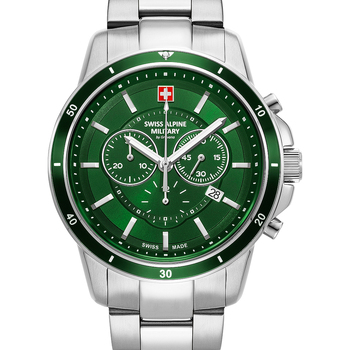 Swiss Military 7053.9117 Homme Montres Analogiques Swiss Alpine Military Swiss Military 7089.9134, Quartz, 44mm, 10ATM Argenté