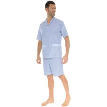 Vêtements Homme Pyjamas / Chemises de nuit Christian Cane PYJAMA COURT. BLEU WAYNE Bleu