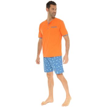 Vêtements Homme Pyjamas / Chemises de nuit Christian Cane PYJAMA COURT ORANGE WINSTON Orange