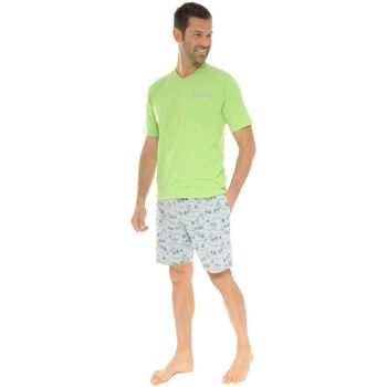 Vêtements Homme Pyjamas / Chemises de nuit Christian Cane PYJAMA COURT VERT WARNER Vert