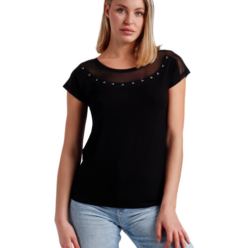 Vêtements Femme Nuisette Night Summer Admas T-shirt manches courtes Brillo Noir