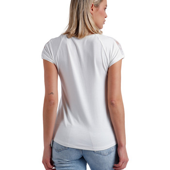 Admas T-shirt manches courtes Puntilla Hombro Blanc