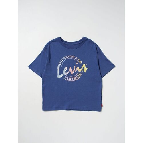 Vêtements Fille T-shirts & Polos Levi's 4EH190 MEET ANG GREET SCRIPT-U69 TRUE NAVY Bleu