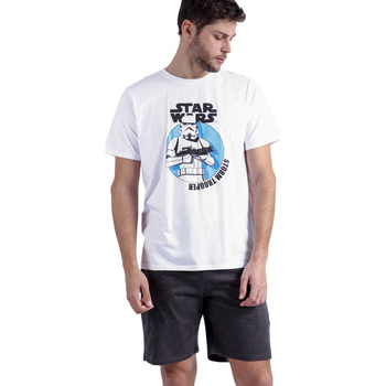 Vêtements Homme Pyjamas / Chemises de nuit Admas Pyjama short t-shirt Stromtrooper Star Wars Blanc